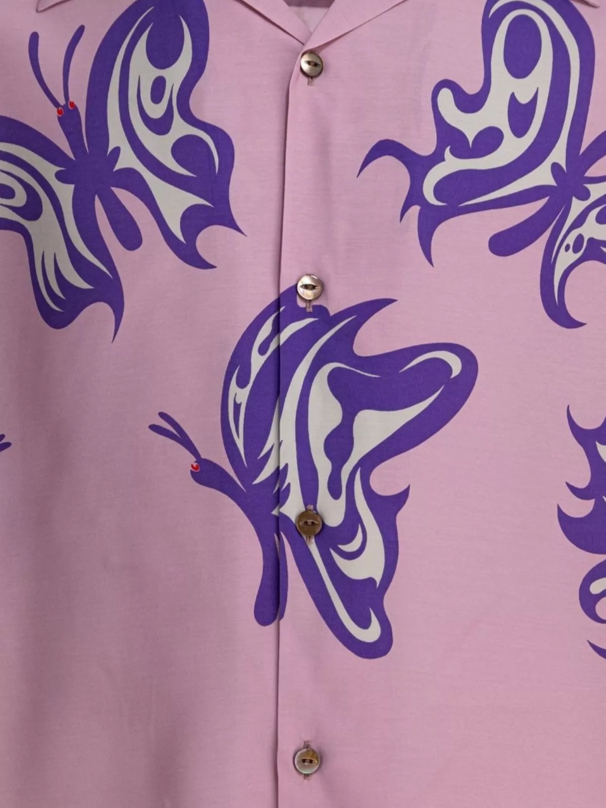 Needles Short Sleeves Butterfly Print Shirt
