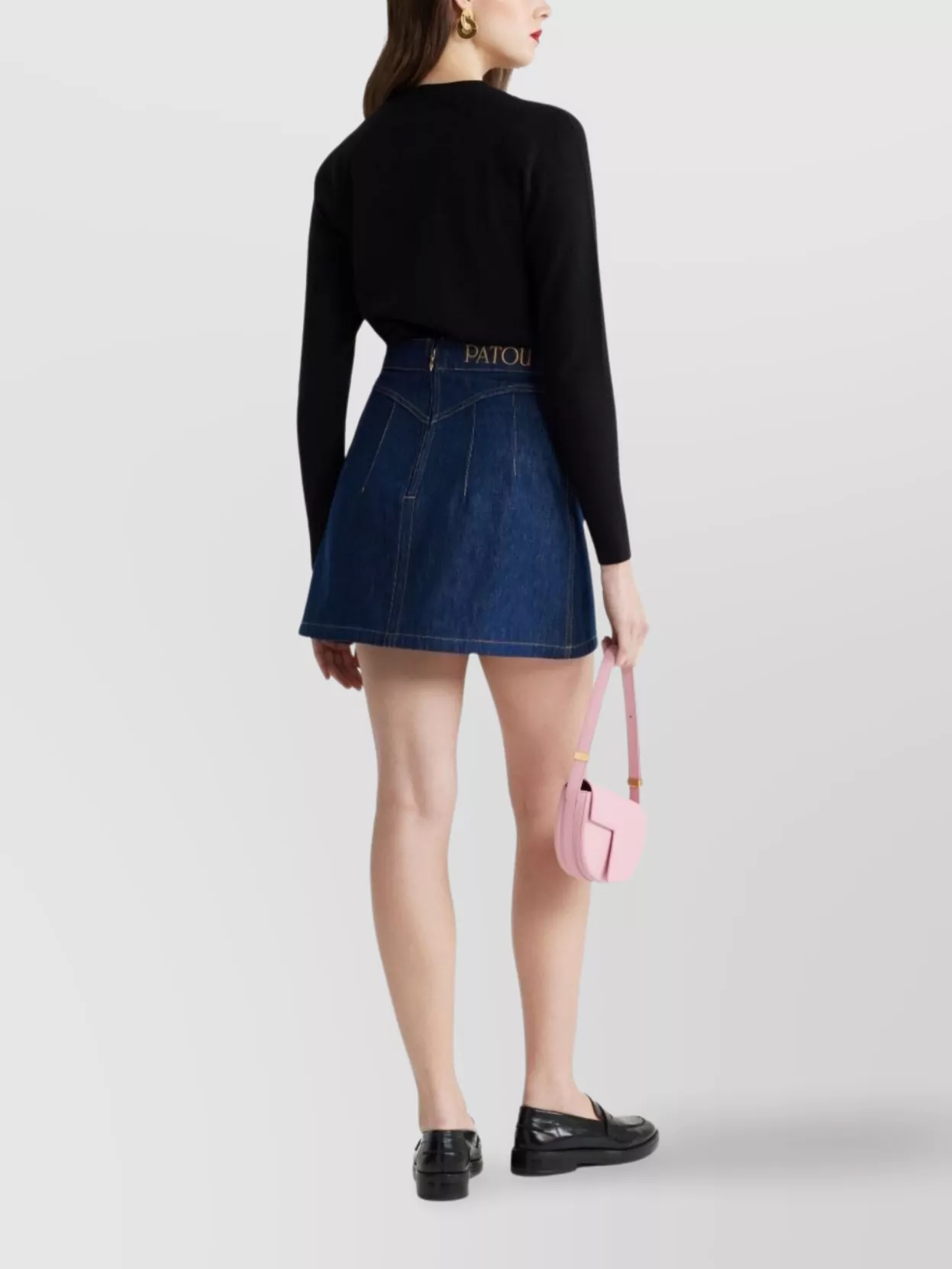 Patou Crew Neck Long Sleeve Ribbed Knitwear