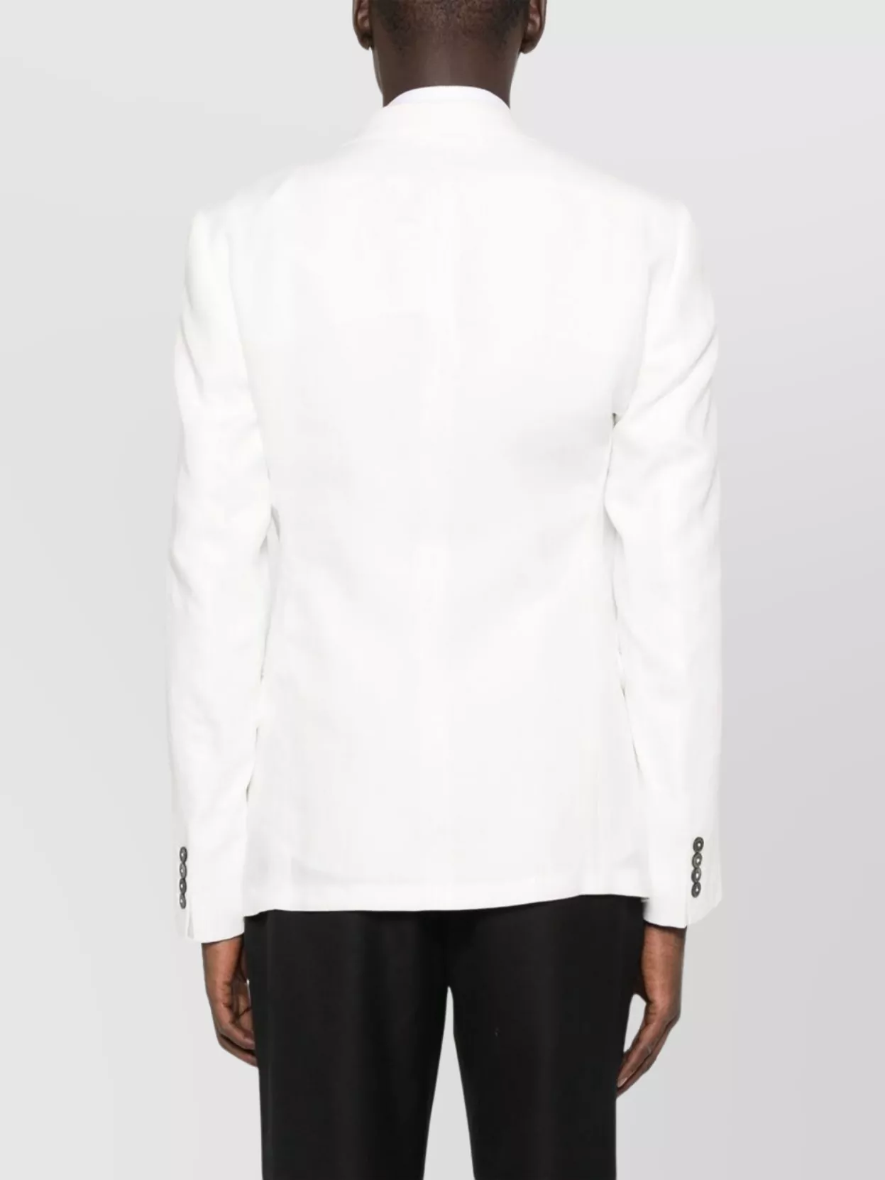Emporio Armani Double-Breasted Blazer Featuring Buttoned Cuffs
