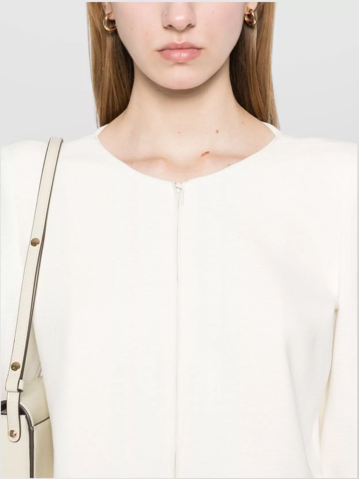 Emporio Armani Cotton Blazer Jacket With Shoulder Pads And Side Slit Pockets