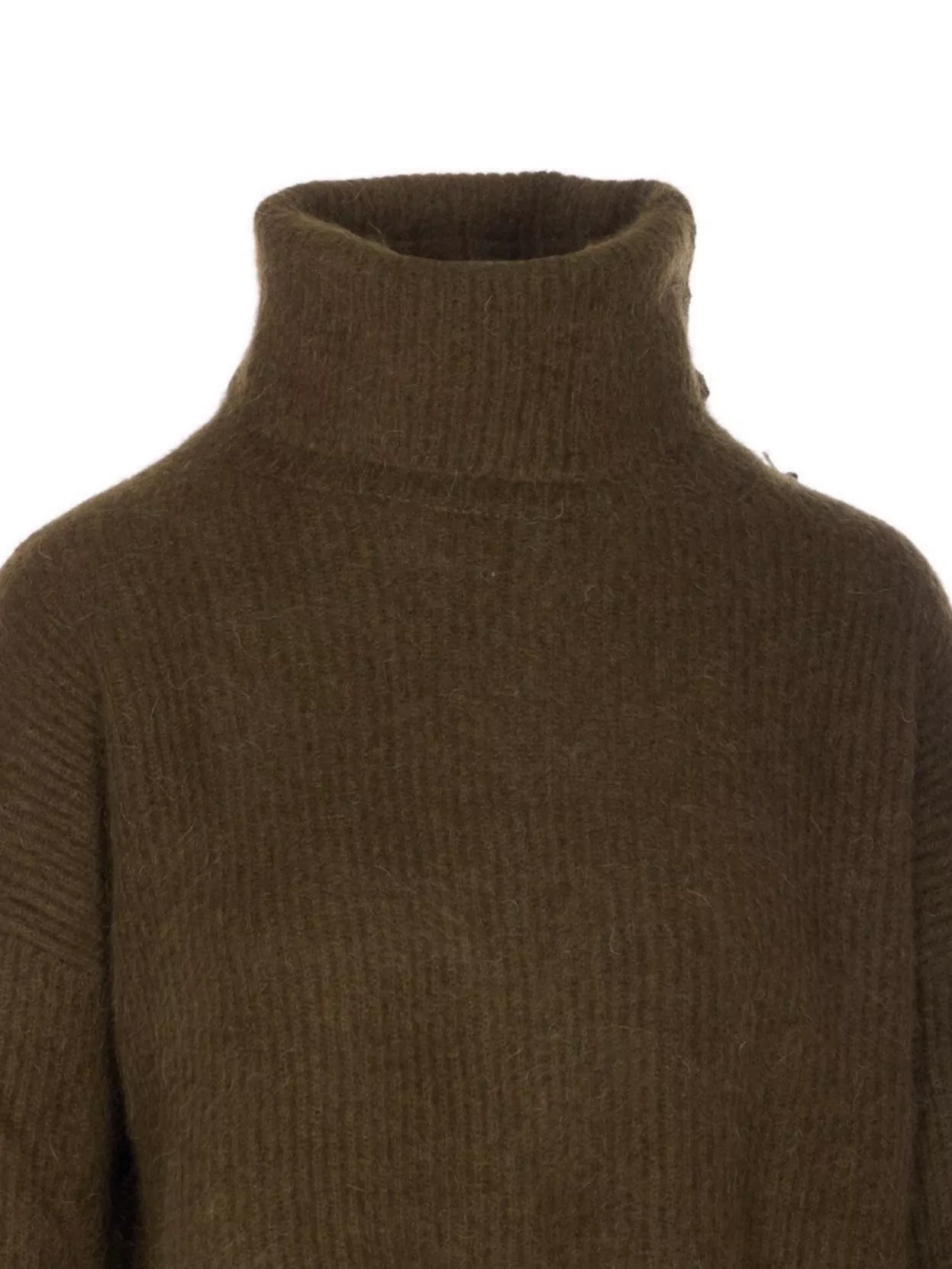 Uma Wang Cozy High Neck Long Sleeve Knitwear In Animal Print
