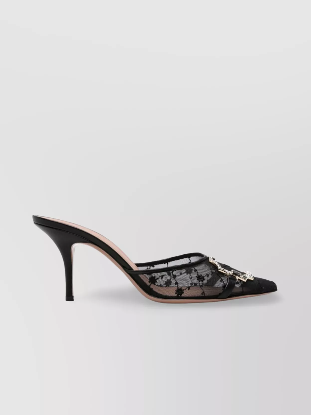 Malone Souliers Floral Embroidery Mesh Stiletto Mules