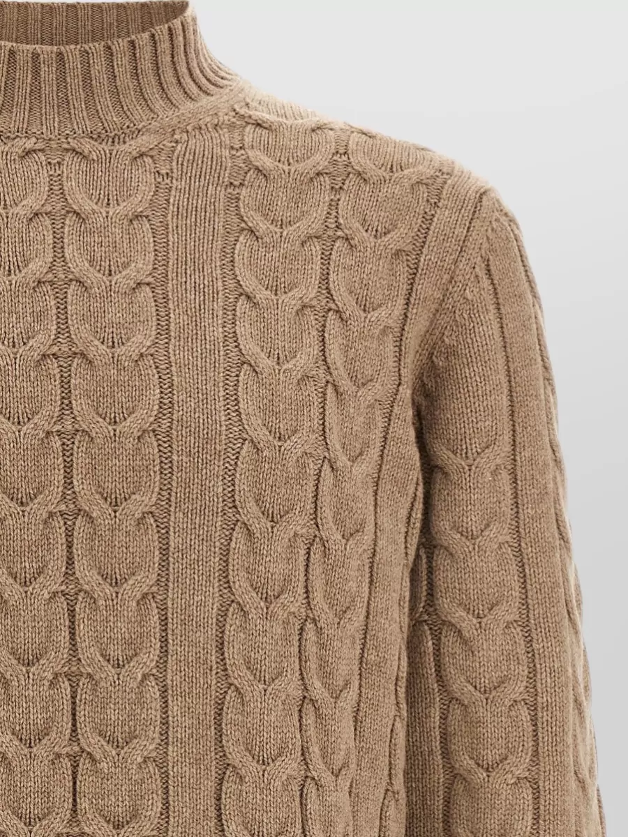 Zanone Braided-Knit Virgin Wool Mock-Neck Jumper