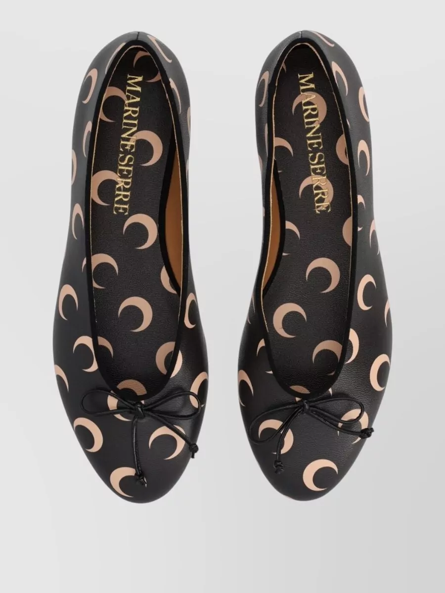 Marine Serre Leather Ballerina Shoes
