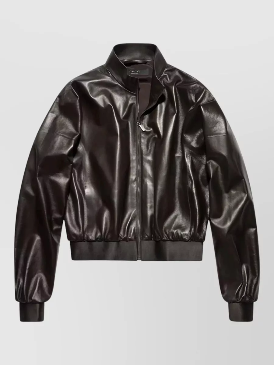 Gucci lamb leather bomber jacket
