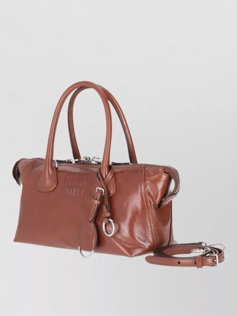 Miu Miu Pocket Mini Leather Top Handle Bag