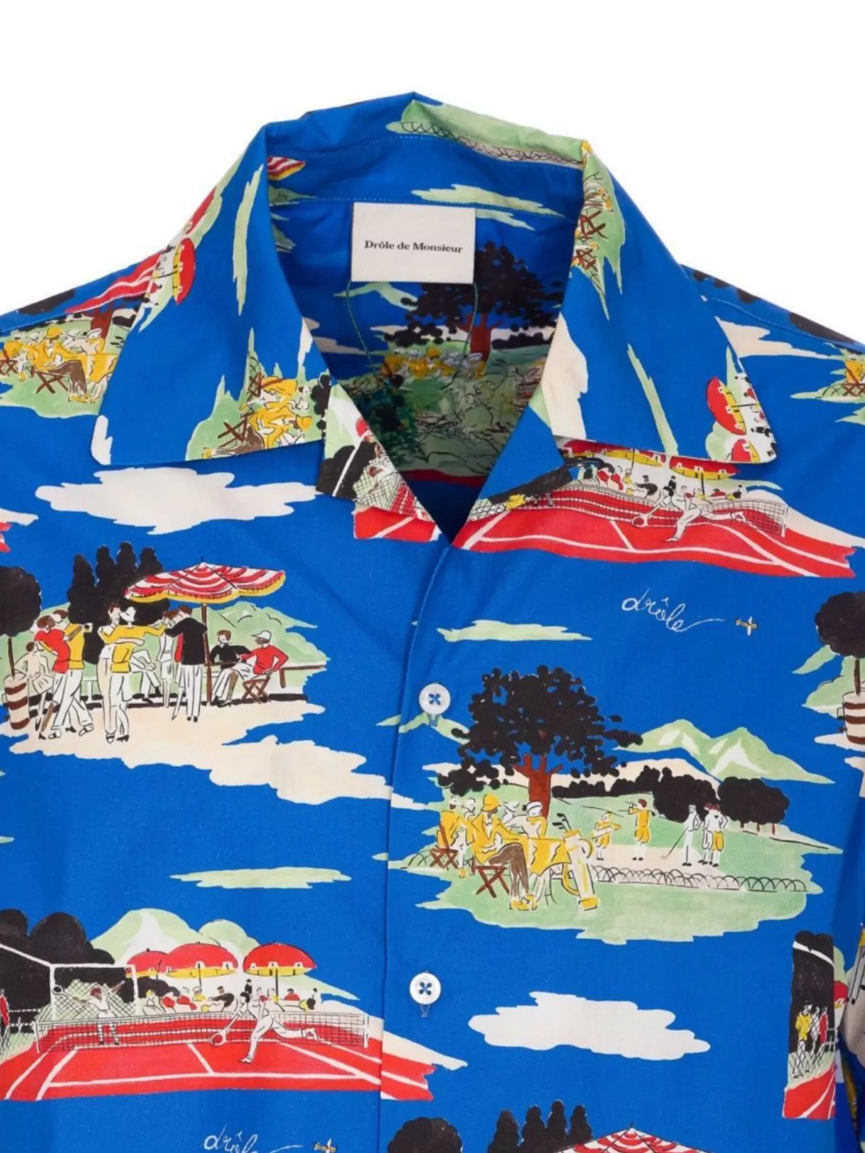 Drôle De Monsieur Printed Graphic Button-Down Collar Shirt