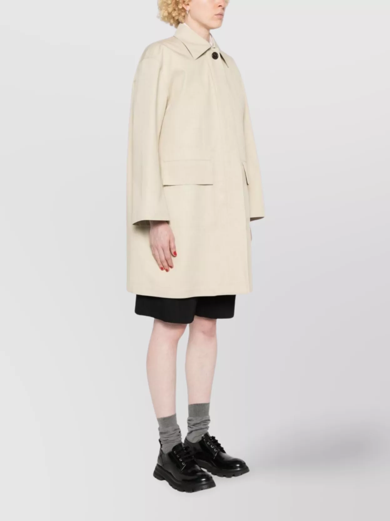 Thom Browne Collar Raincoat In Waterproof Cotton