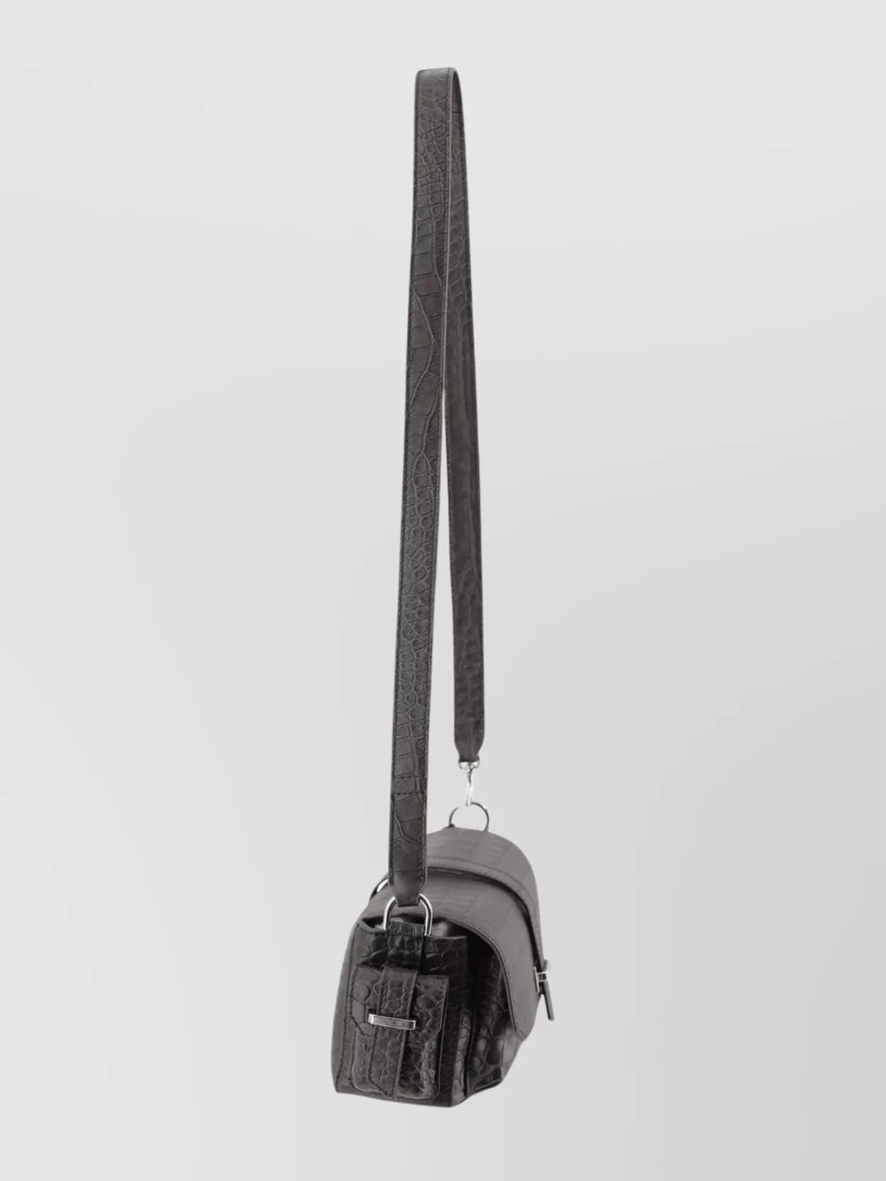 Hogan Flap Bag Crocodile-Print Leather