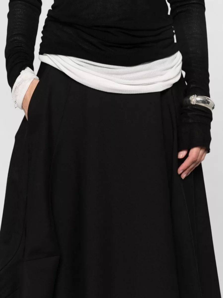 Comme Des Garçons Wool Asymmetric Draped Midi Skirt