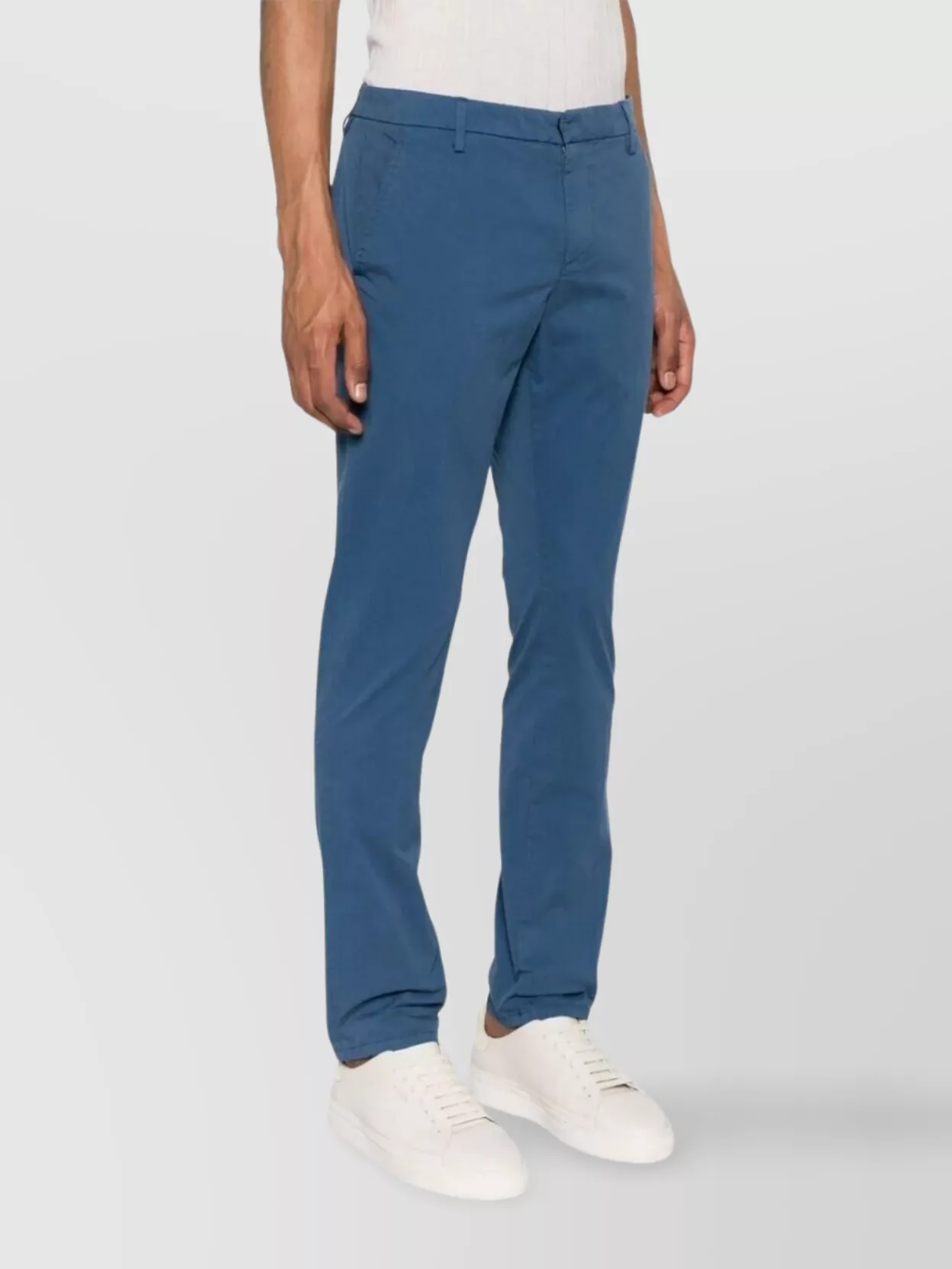 Dondup Tailored Trousers With Pockets And Loops In Blue