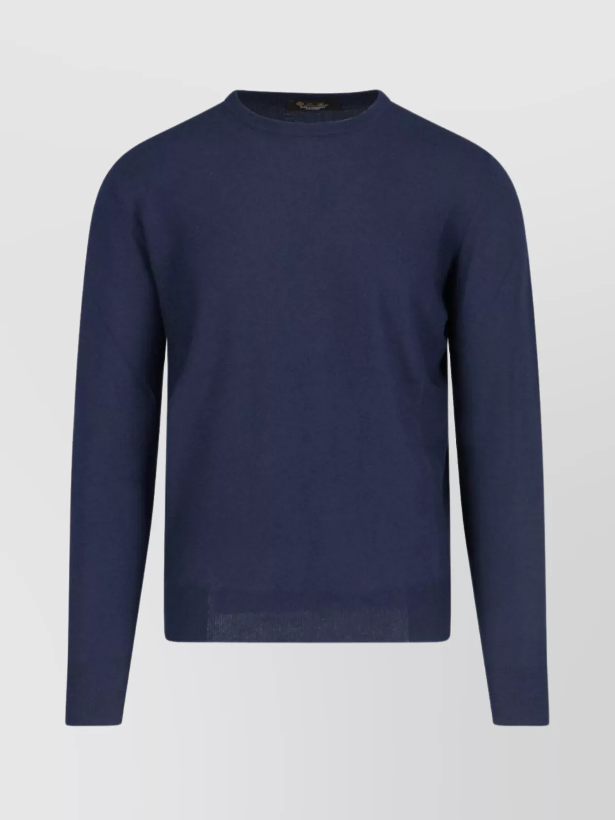 Loro Piana Ribbed Crewneck Sweater With Long Sleeves In Blue