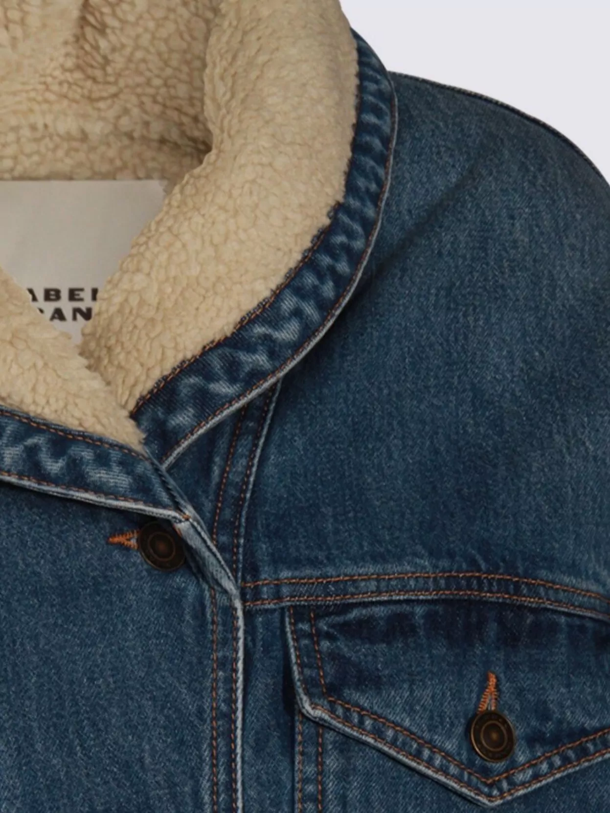 Isabel Marant Casual Jacket With Shearling Collar And Pockets In Blue
