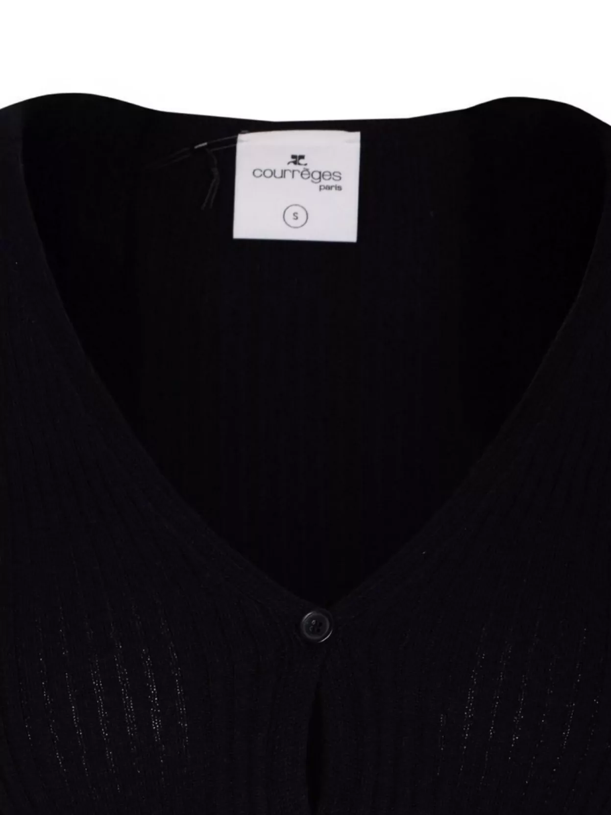 Shop Courrèges Knitwear V-neck Long Sleeves Cropped Length