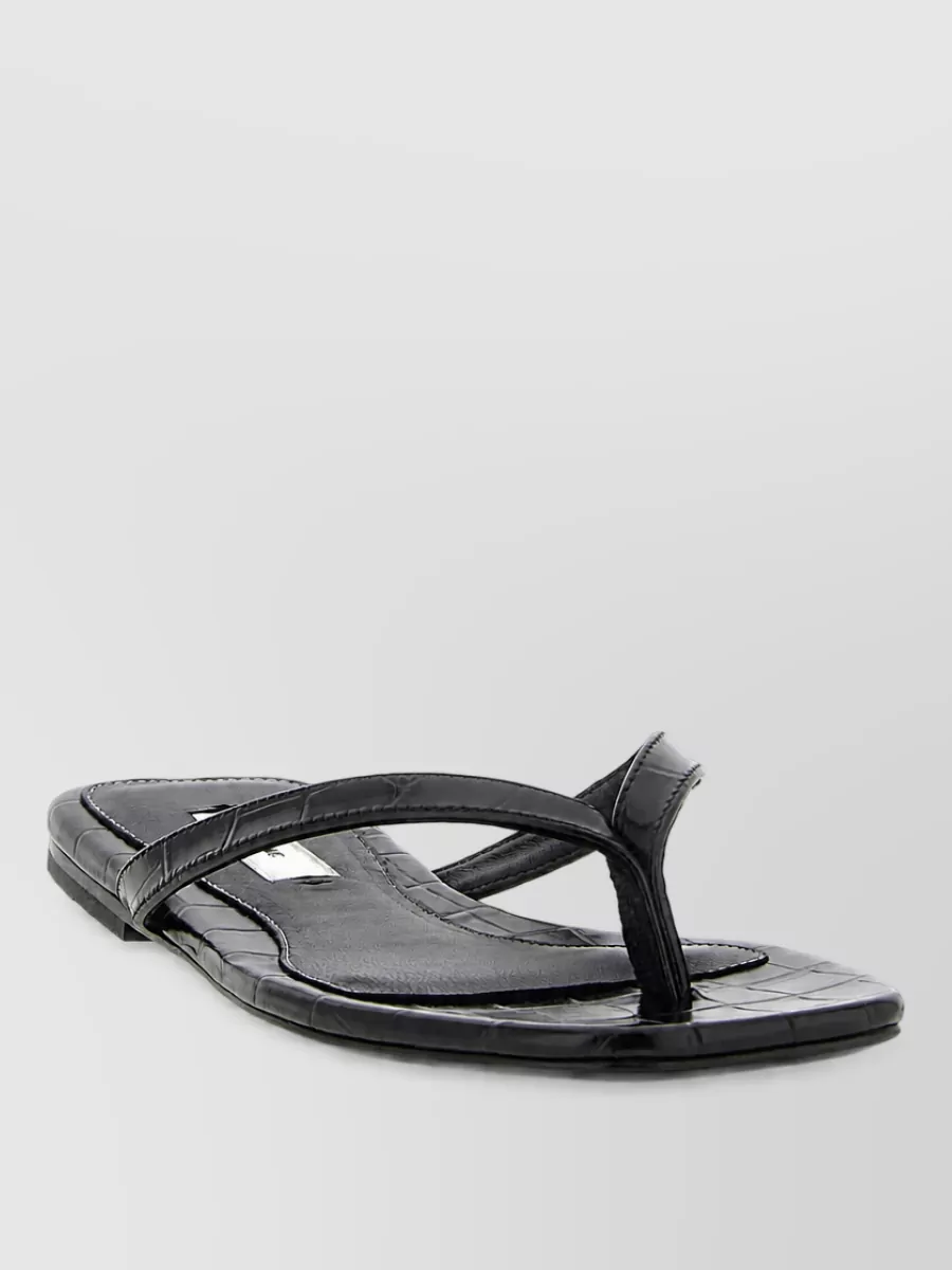 Totême leather croco-embossed slides