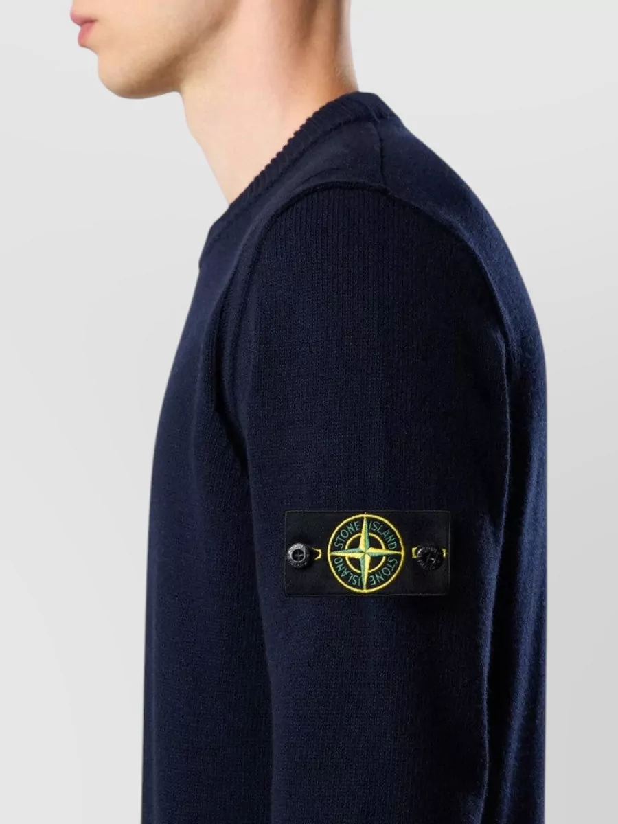 Stone Island Wool Regular-Fit Ribbed-Trim Crewneck Jumper