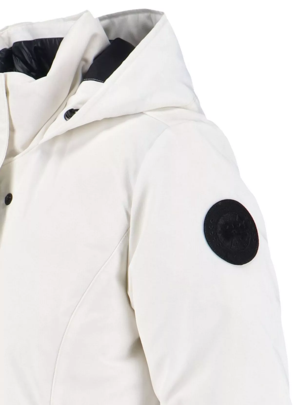 Canada Goose Long Hooded Quilted Jacket And Pockets