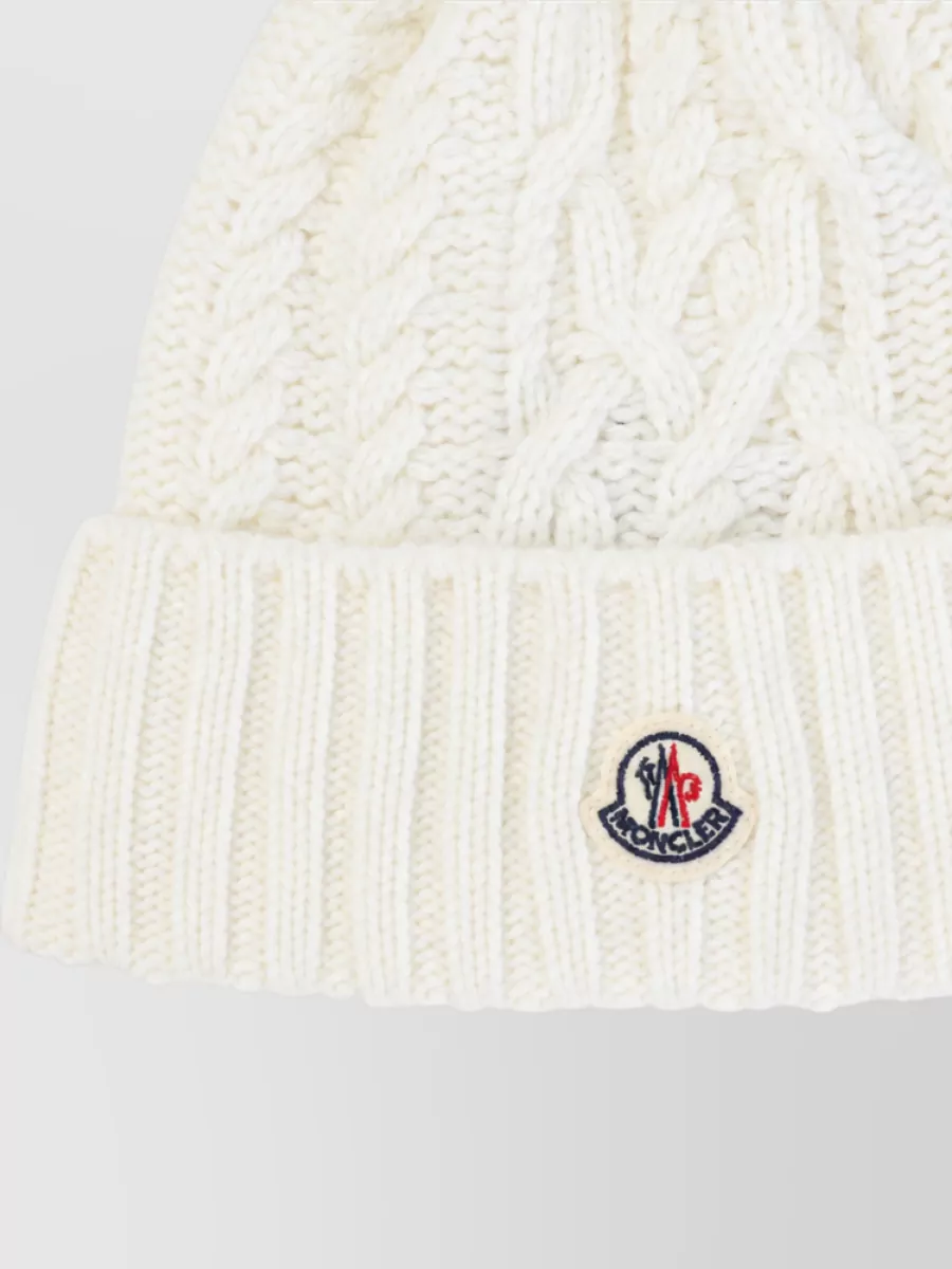 Moncler Cable-Knit Ribbed Beanie