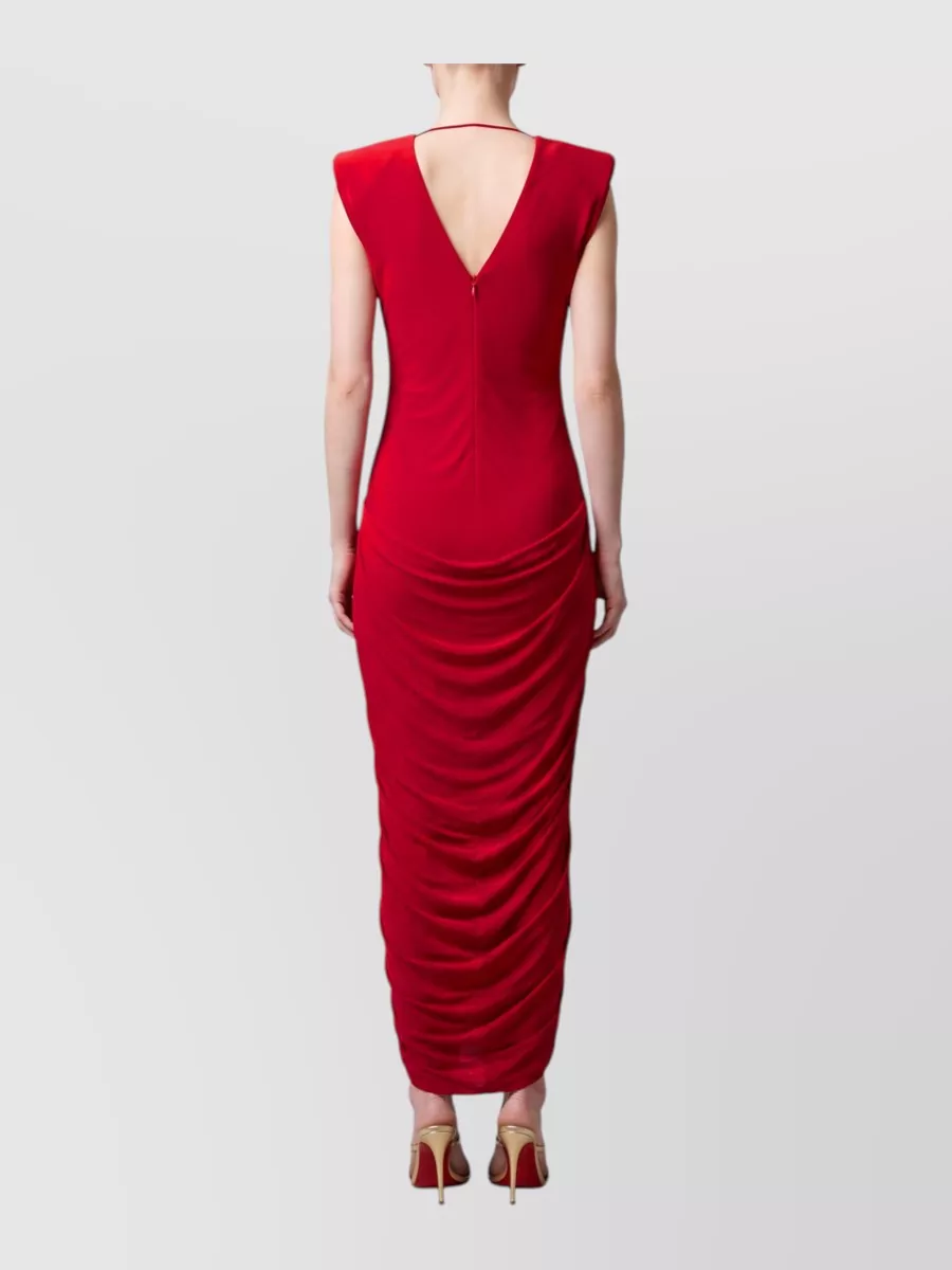 Versace Viscose Sleeveless Draped Maxi Dress