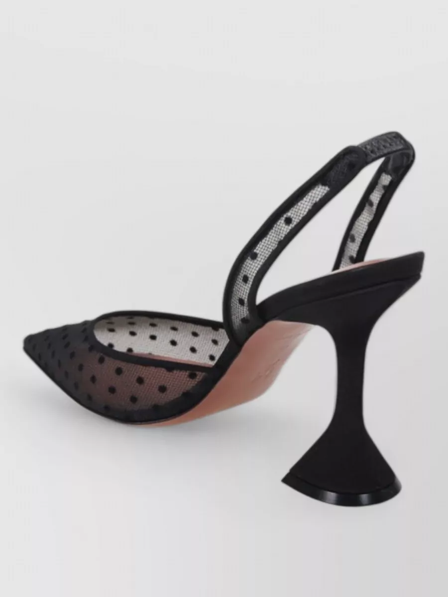 Amina Muaddi Holli Slingback Pumps Mesh Polka Dots
