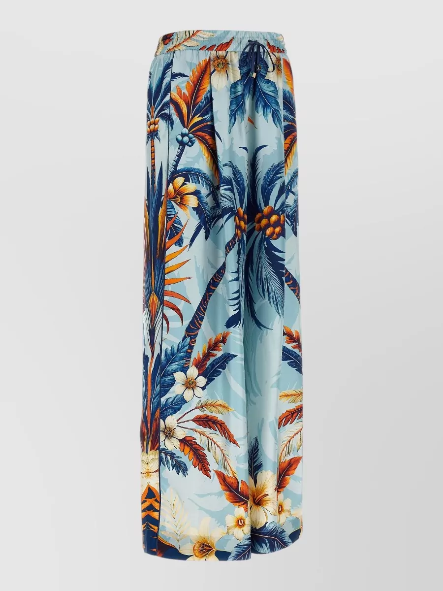 F.r.s For Restless Sleepers Silk Printed Wide-Leg Trousers