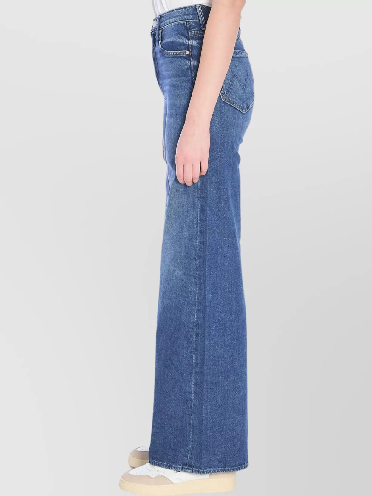 Mother The M Stitched Wide Leg Jeans
