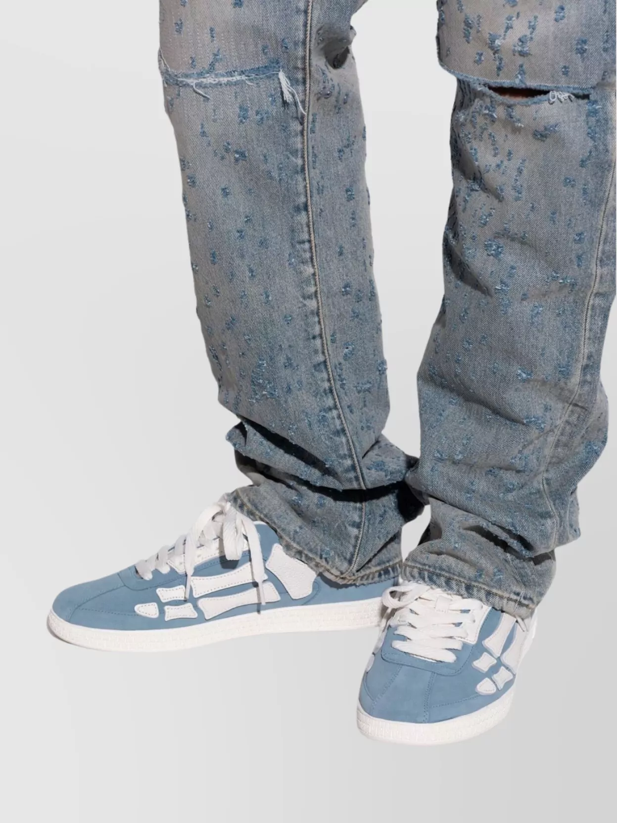 Amiri Pacific Bones Sneakers With Round Toe Design