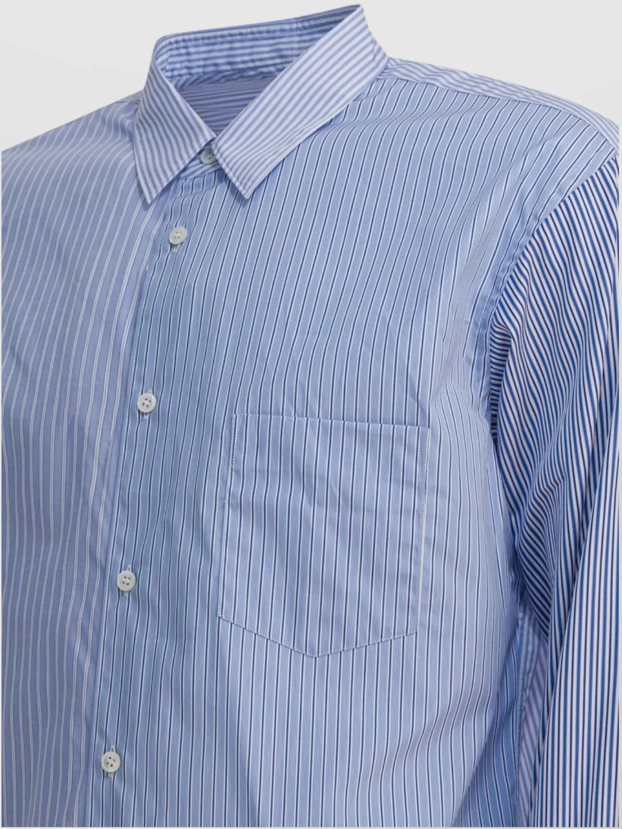 Comme Des Garçons Striped Button-Down Shirt Featuring Chest Pocket