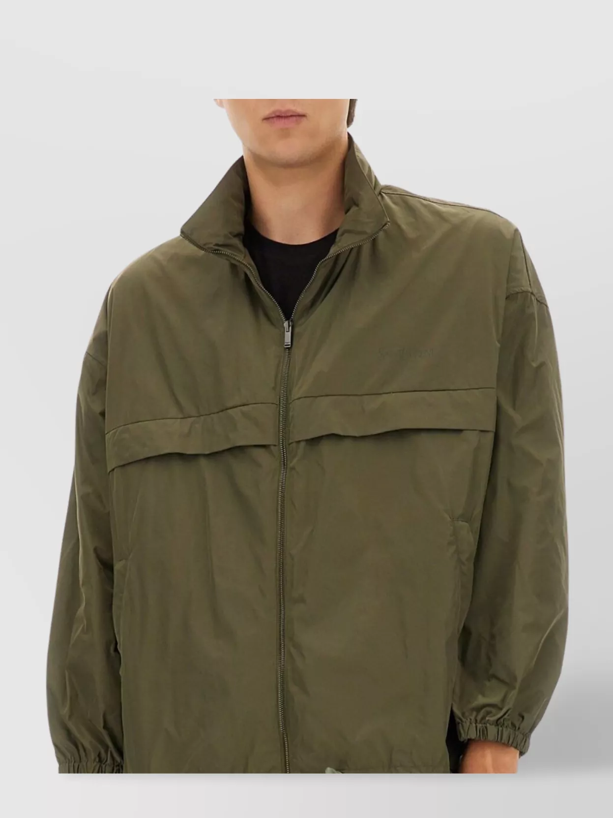 Saint Laurent Modern Jacket With Drawstring And High Collar