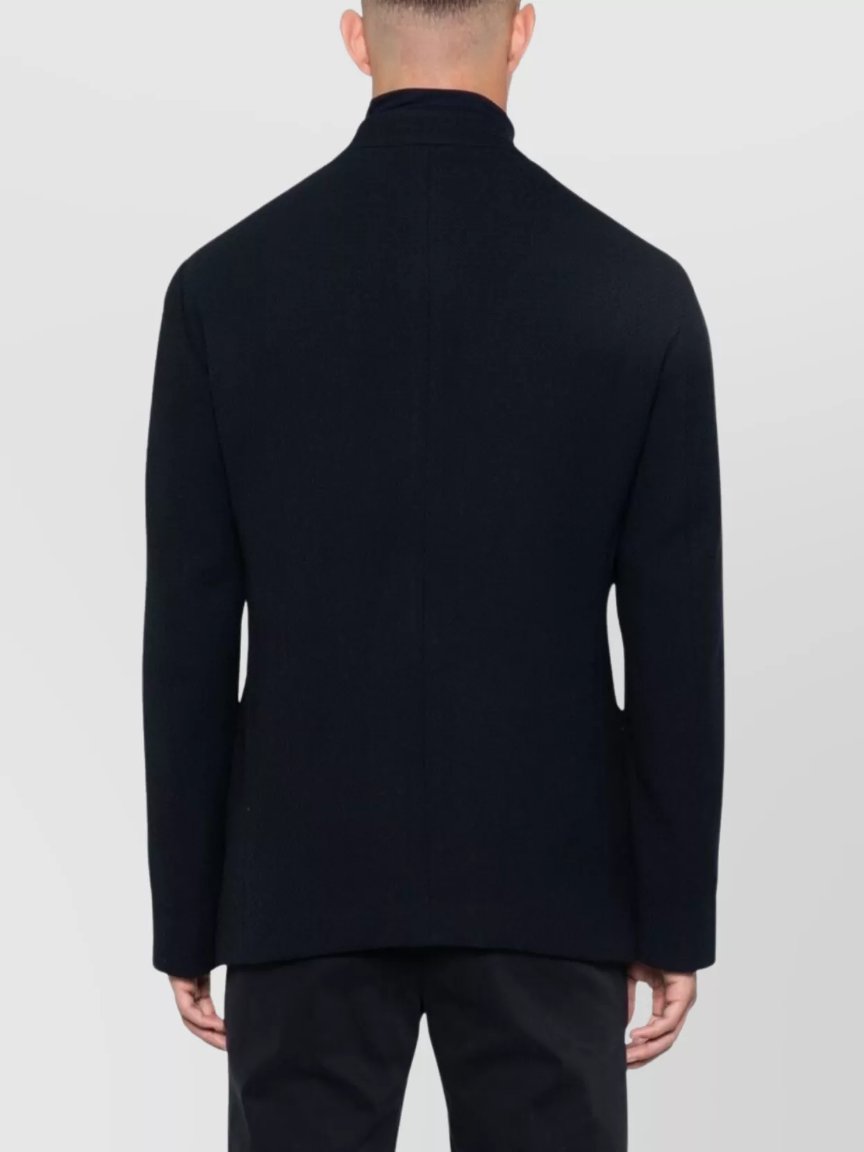 Giorgio Armani Blazer Textured Fabric Front Pockets In Blue