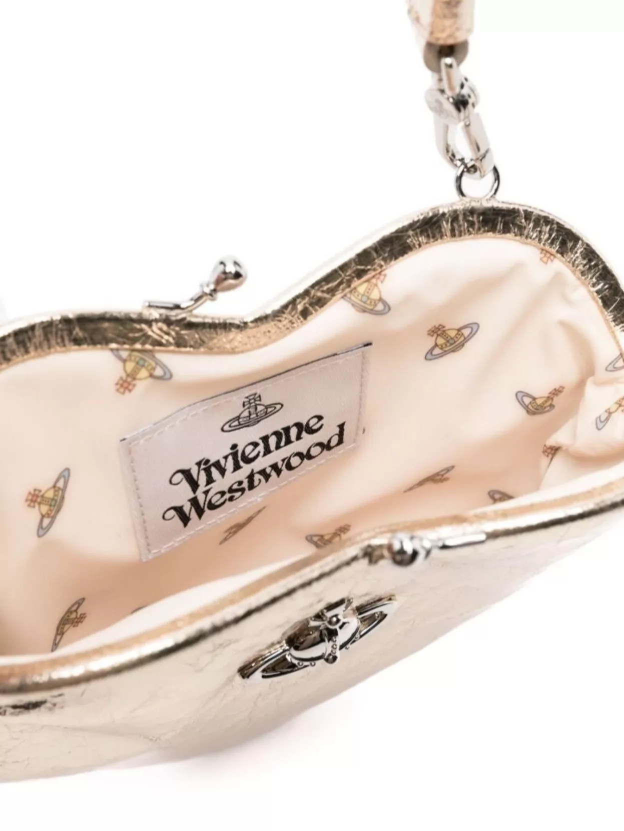 Vivienne Westwood Heart Shape Metallic Shoulder Bag