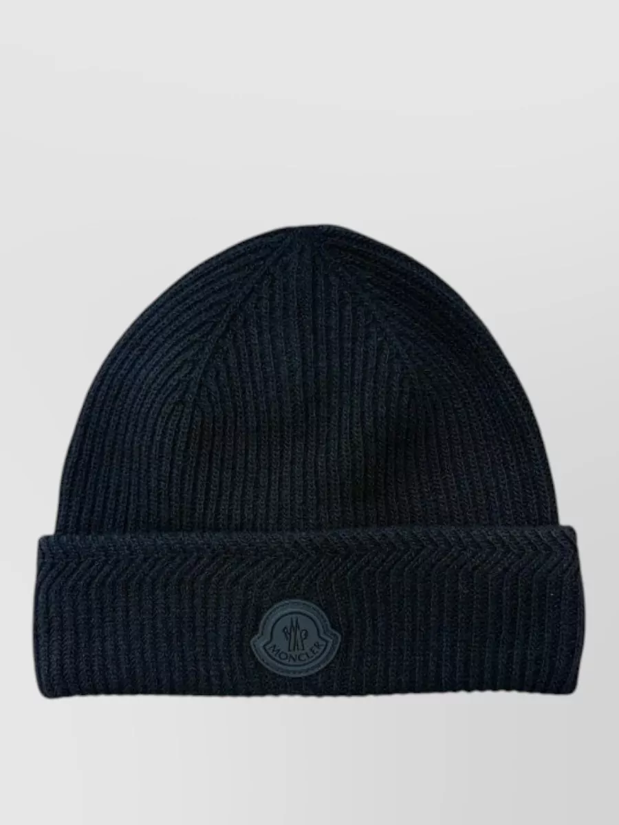 Moncler Wool cashmere ribbed beanie