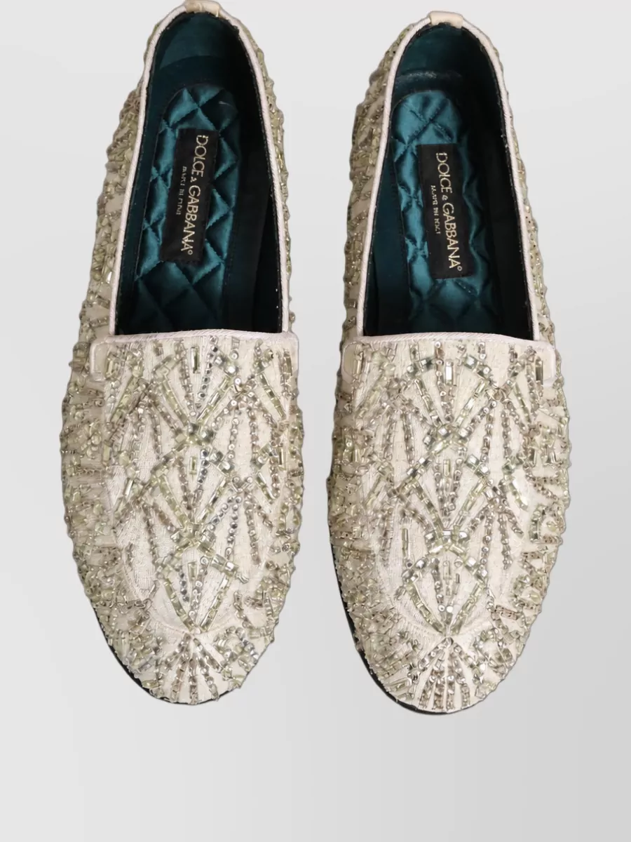 Dolce&Gabbana Leather Embroidered Loafers