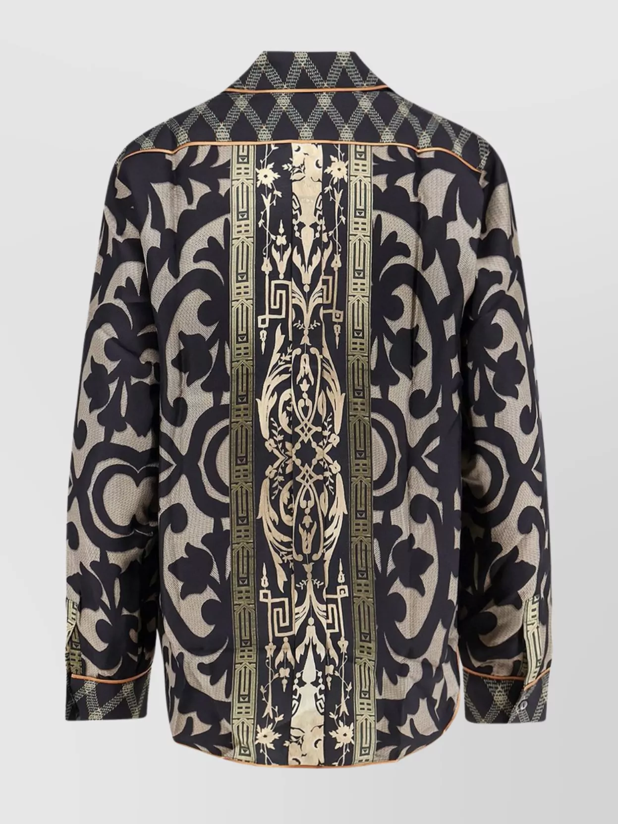 Pierre Louise Mascia Patterned Silk Shirt Long Sleeves
