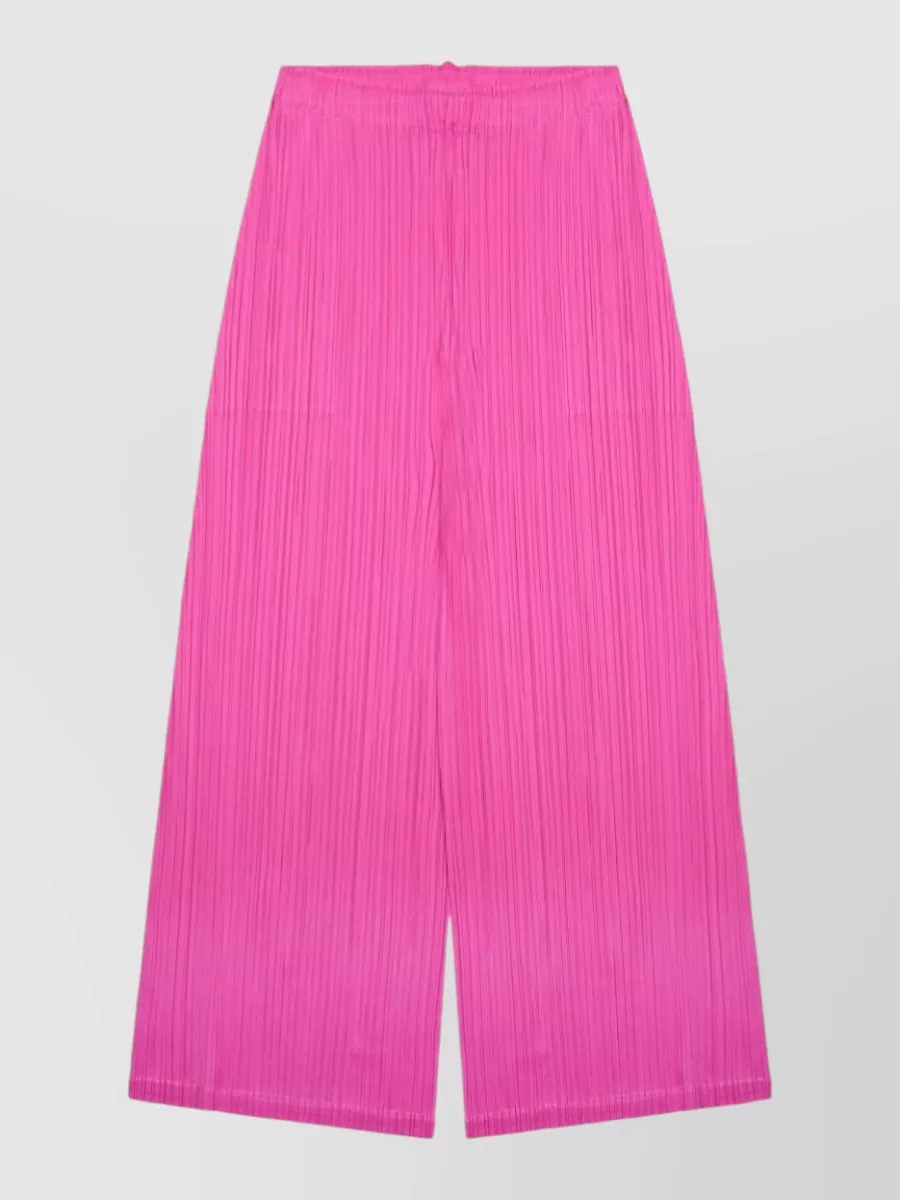 Pleats Please Issey Miyake Pleated Wide-Leg Trousers
