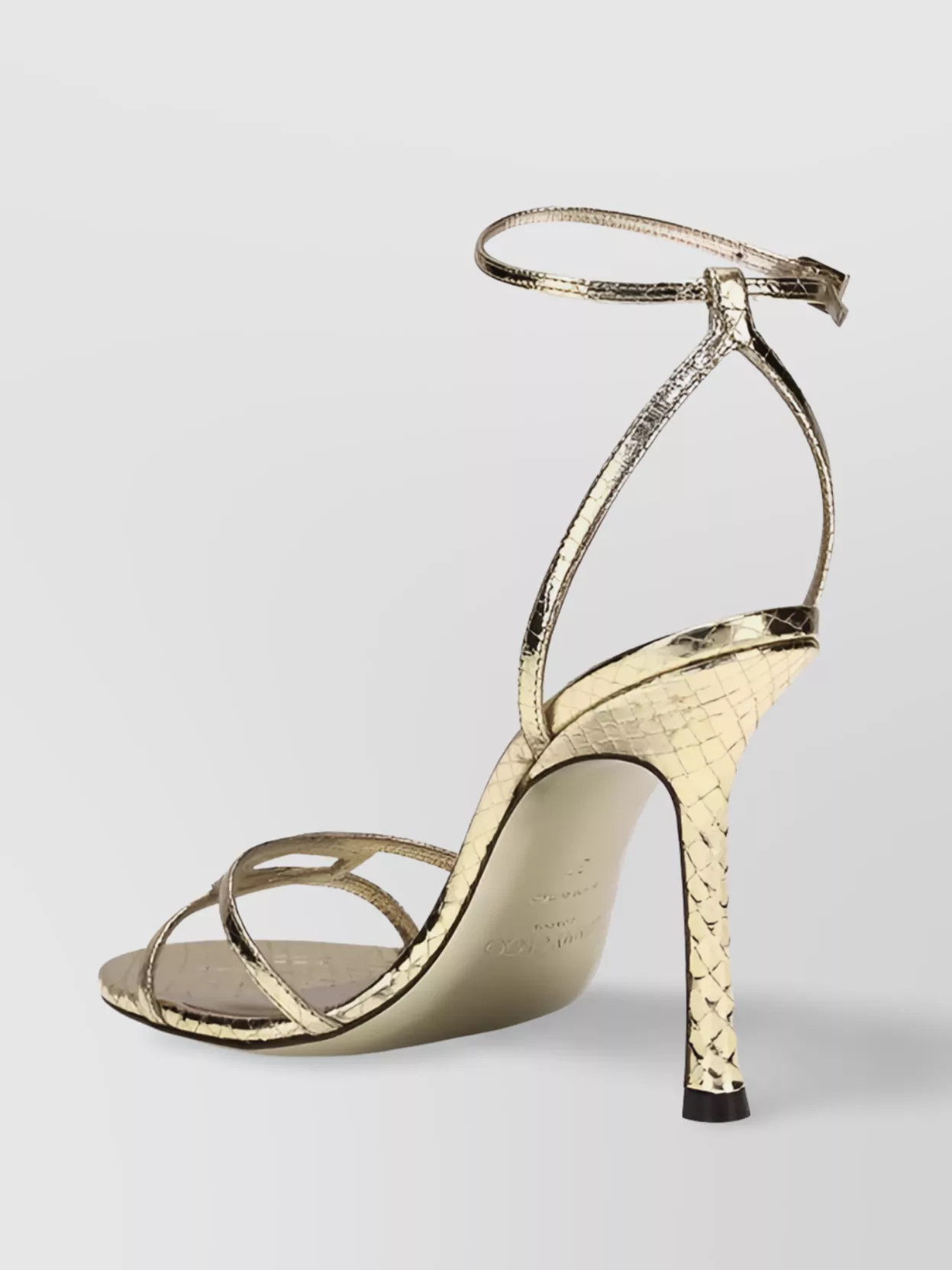 Jimmy Choo Leo100 Sandals In Gold-Tone Leather