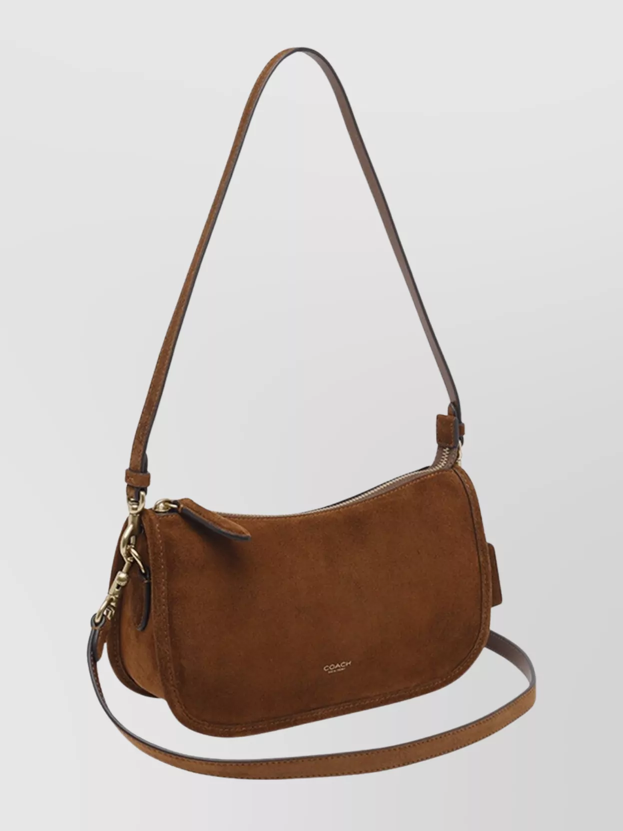Coach Suede Shoulder Bag Chain Detail