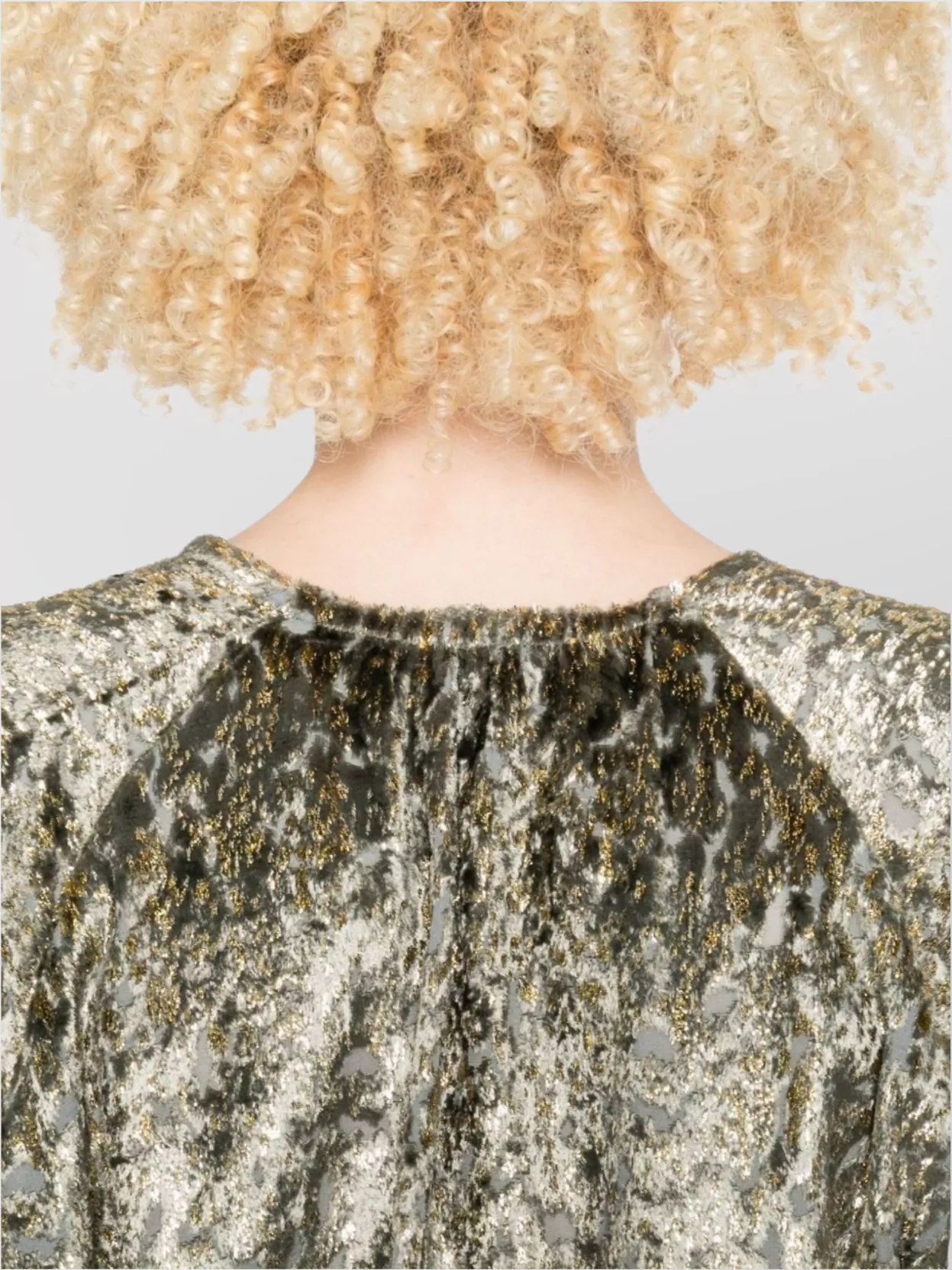 Forte Forte Metallic V-Neck Long Sleeve Top