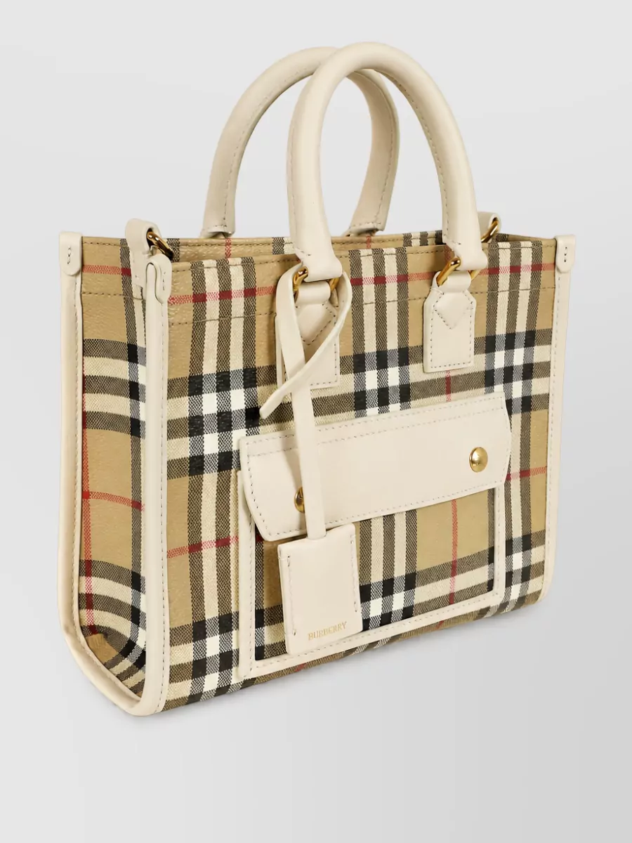 Burberry Freya Mini Coated-Canvas Tote Bag
