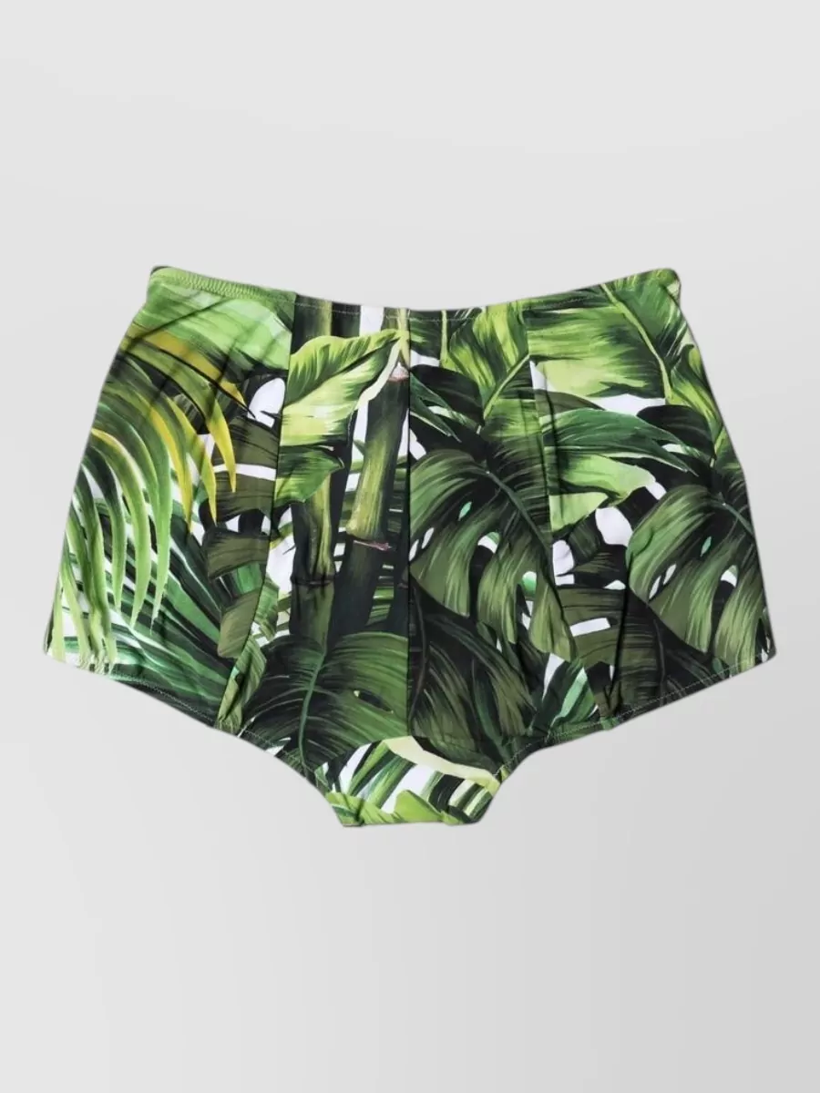 Dolce&Gabbana leaf print high-waisted bikini briefs