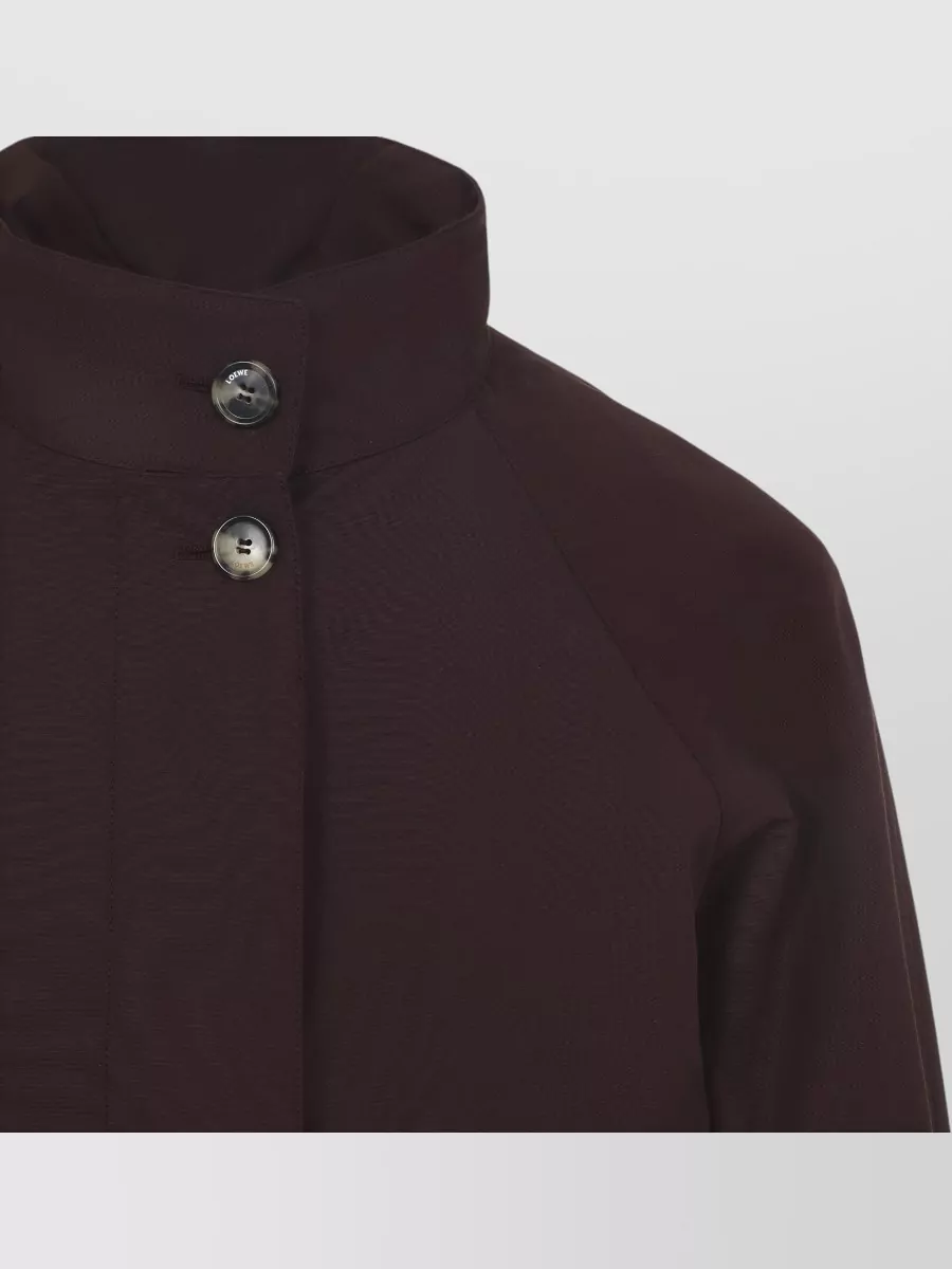 Loewe Trench Coat Belted Waist High Collar Cuffs