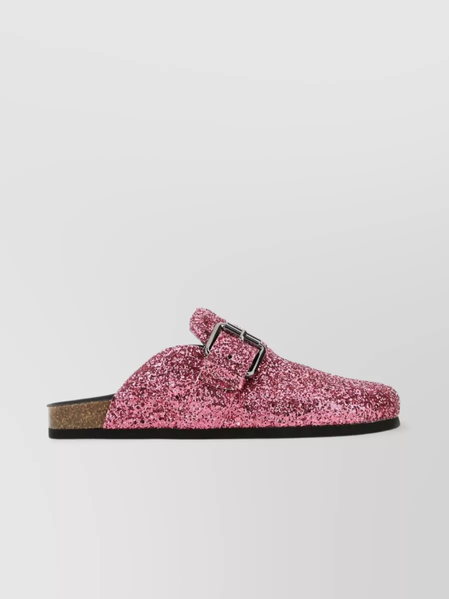 Shop Philosophy Di Lorenzo Serafini Flat Sole Glitter Slippers In Pink