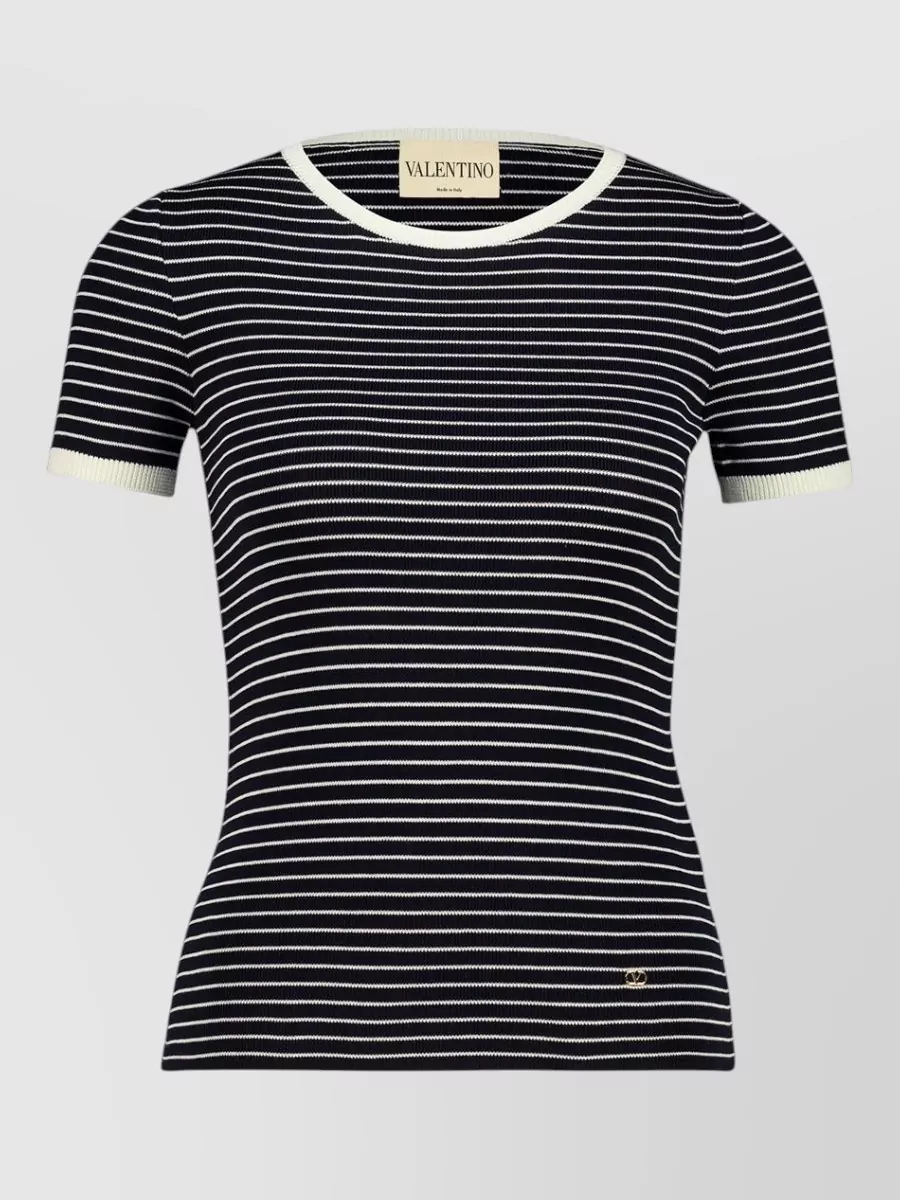 Valentino Garavani striped ribbed knitted t-shirt