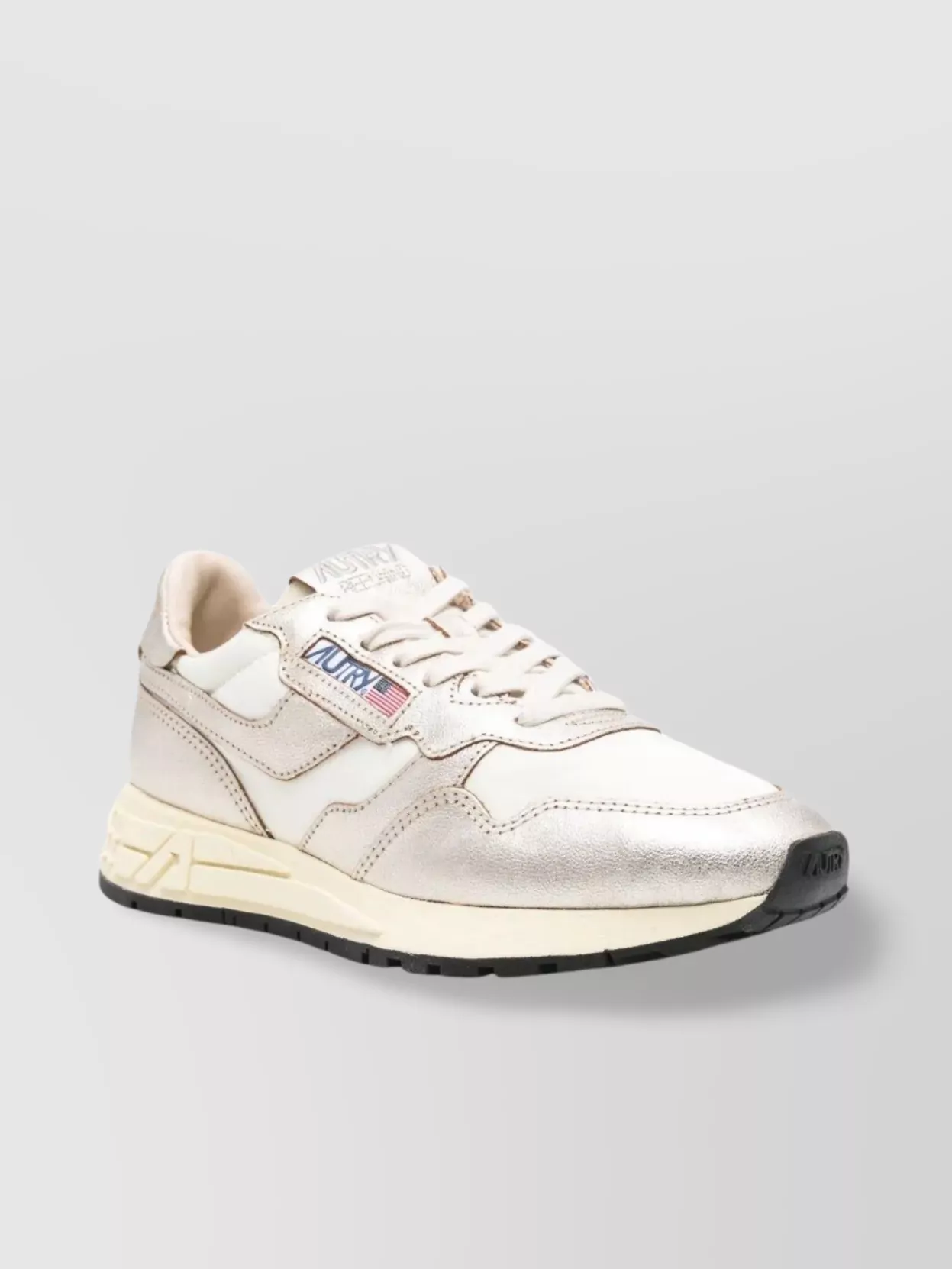 Autry Metallic Leather Low-Top Sneakers