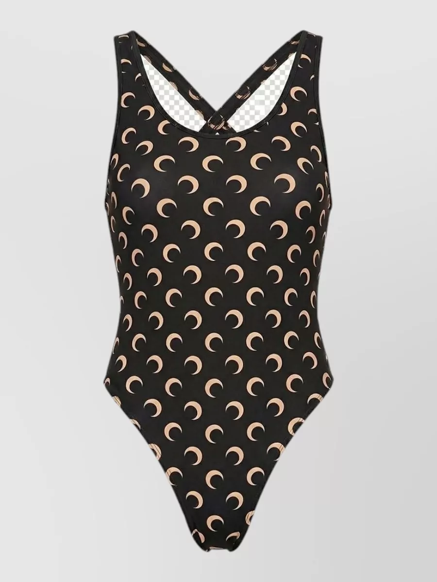 Marine Serre moon print one-piece swimsuit