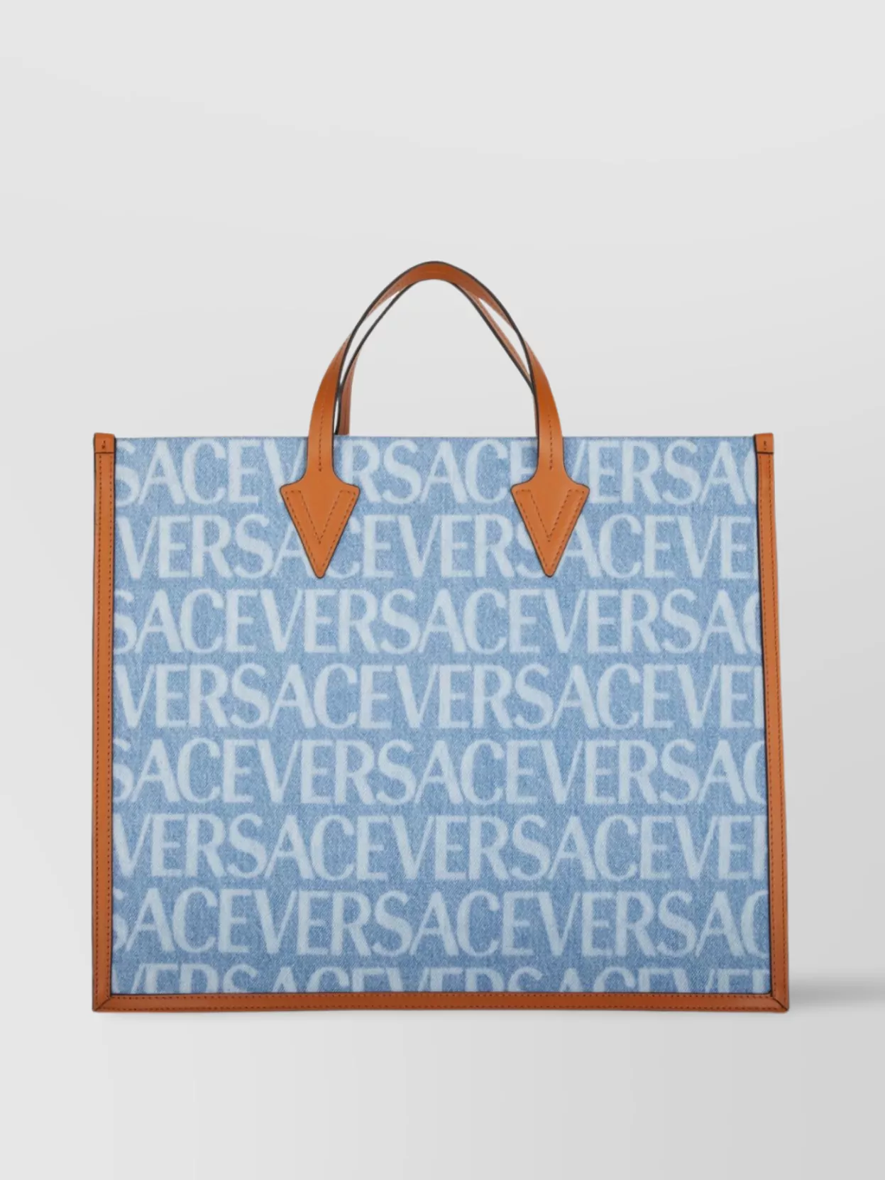Versace Denim Tote Bag Laser-etched Pattern