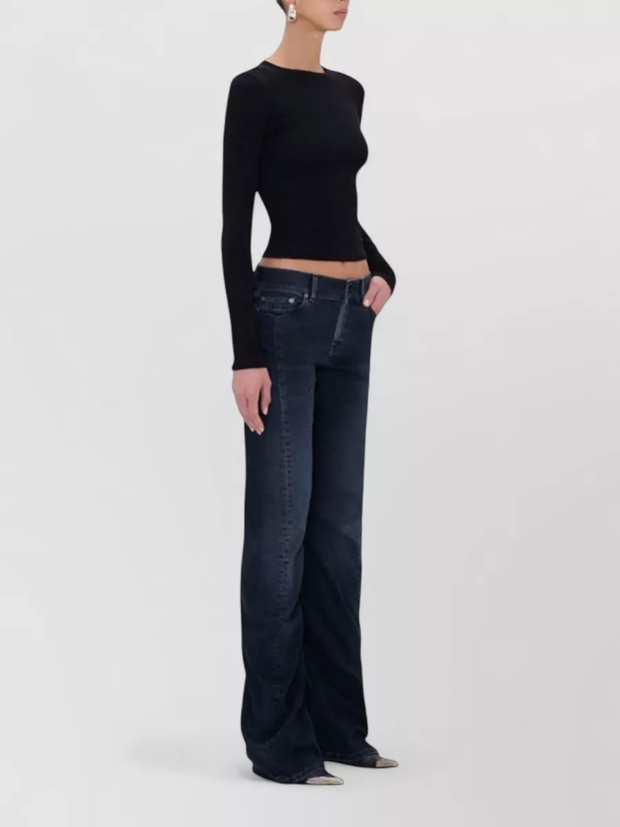 Haikure Moon Denim Trousers Signature Stitching