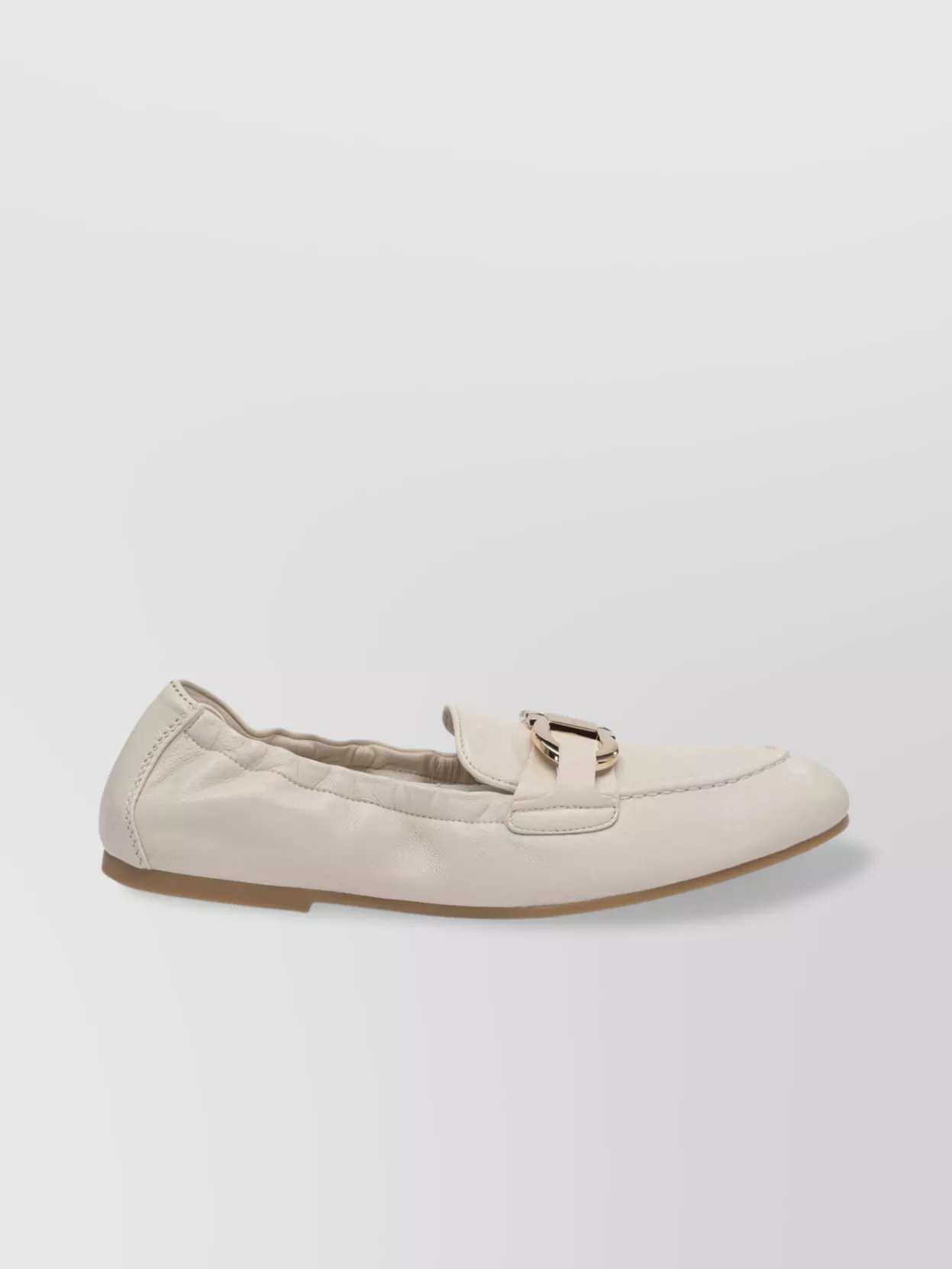 FERRAGAMO SLIP-ON SHOES WITH ELASTICATED TRIM AND GOLD-TONE HARDWARE