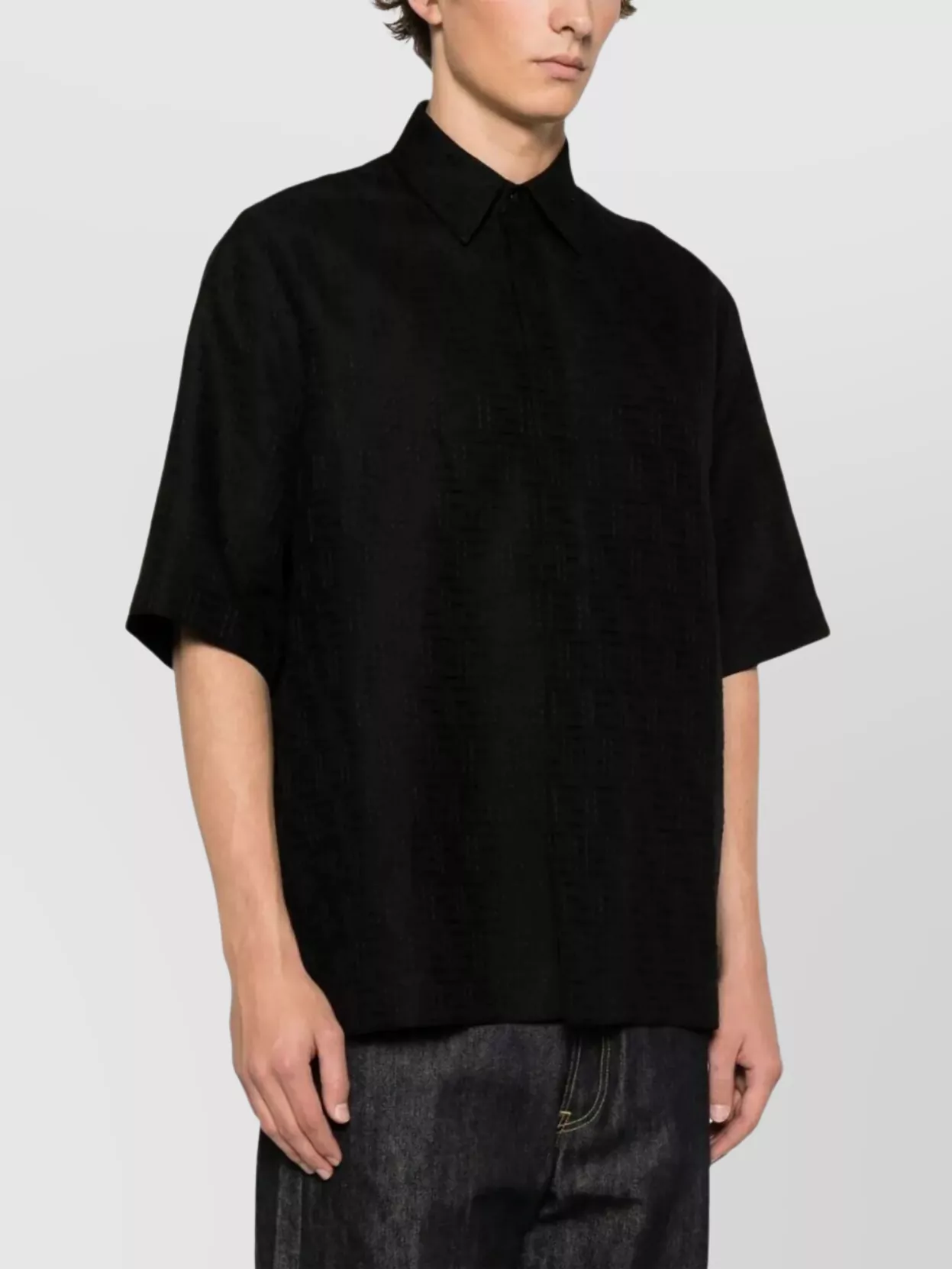 Fendi Oversized Jacquard Linen Shirt