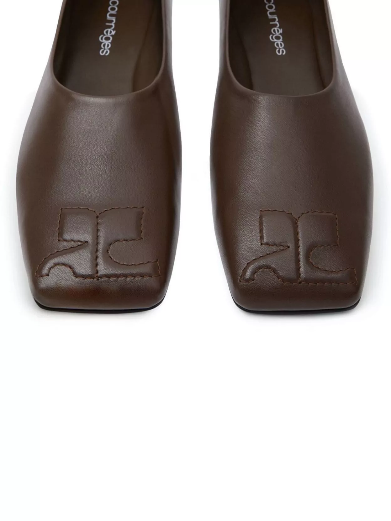 Courrèges Nappa Leather Loafers Embossed Detail